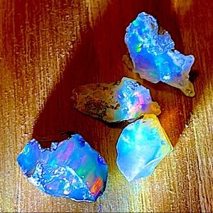 Set of 2π₯ Ethiopian Raw Fire Opals (LIGHTING: HANDHELD FLASHLIGHT)